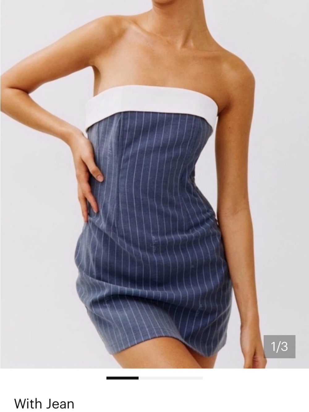 Na-Kd Strapless Mini Dress with White Foldover Band